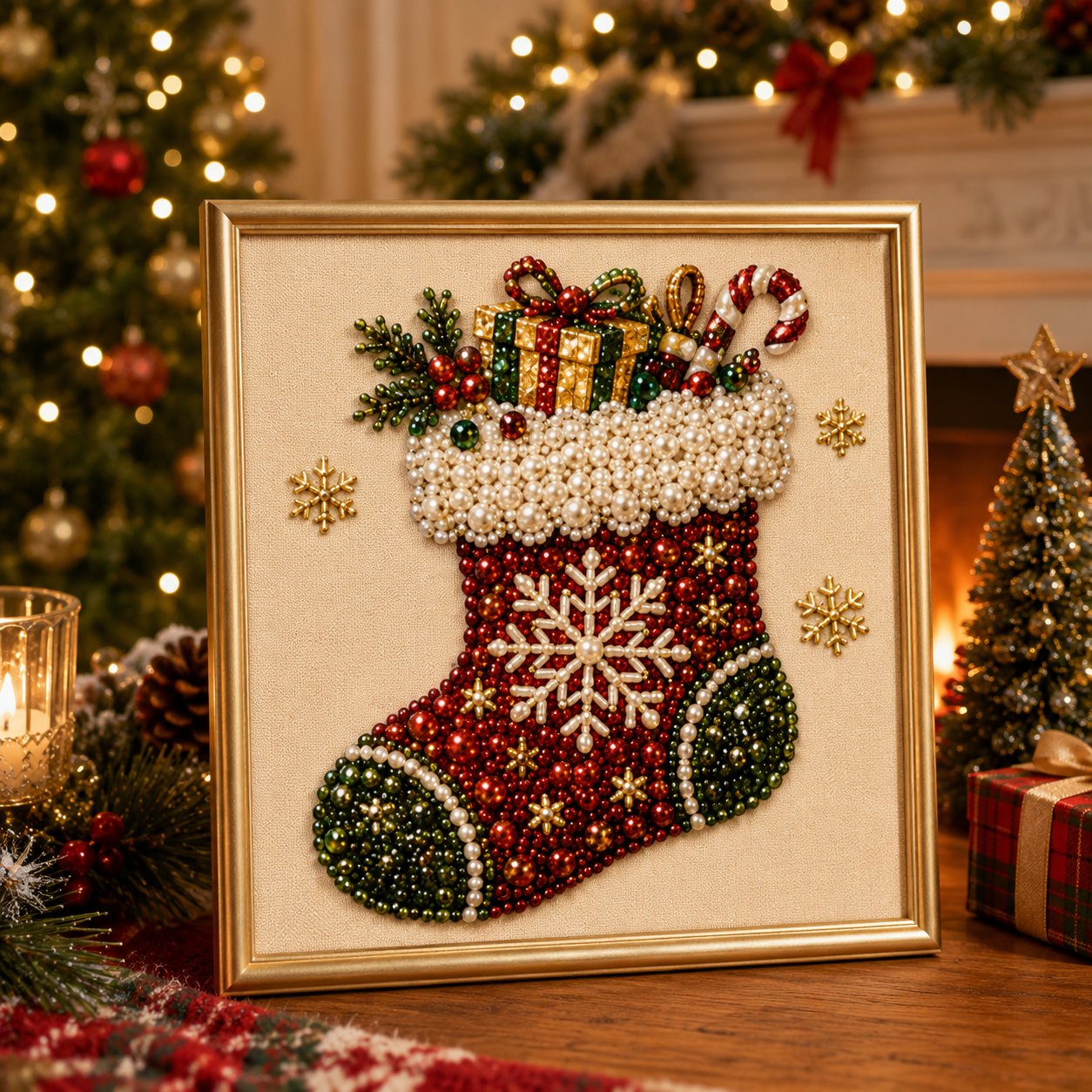Relaxing & Beginner-Friendly - DIY Christmas Pearl Diamond Painting Art Kit
