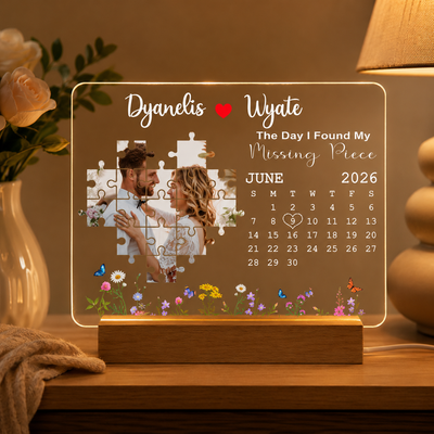 The Day I Found My Missing Piece Night Light Frame Personalized Gift