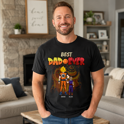 Personalized Best Dad Ever Shirt - Dragon Dad Custom Shirt Gift For Dad