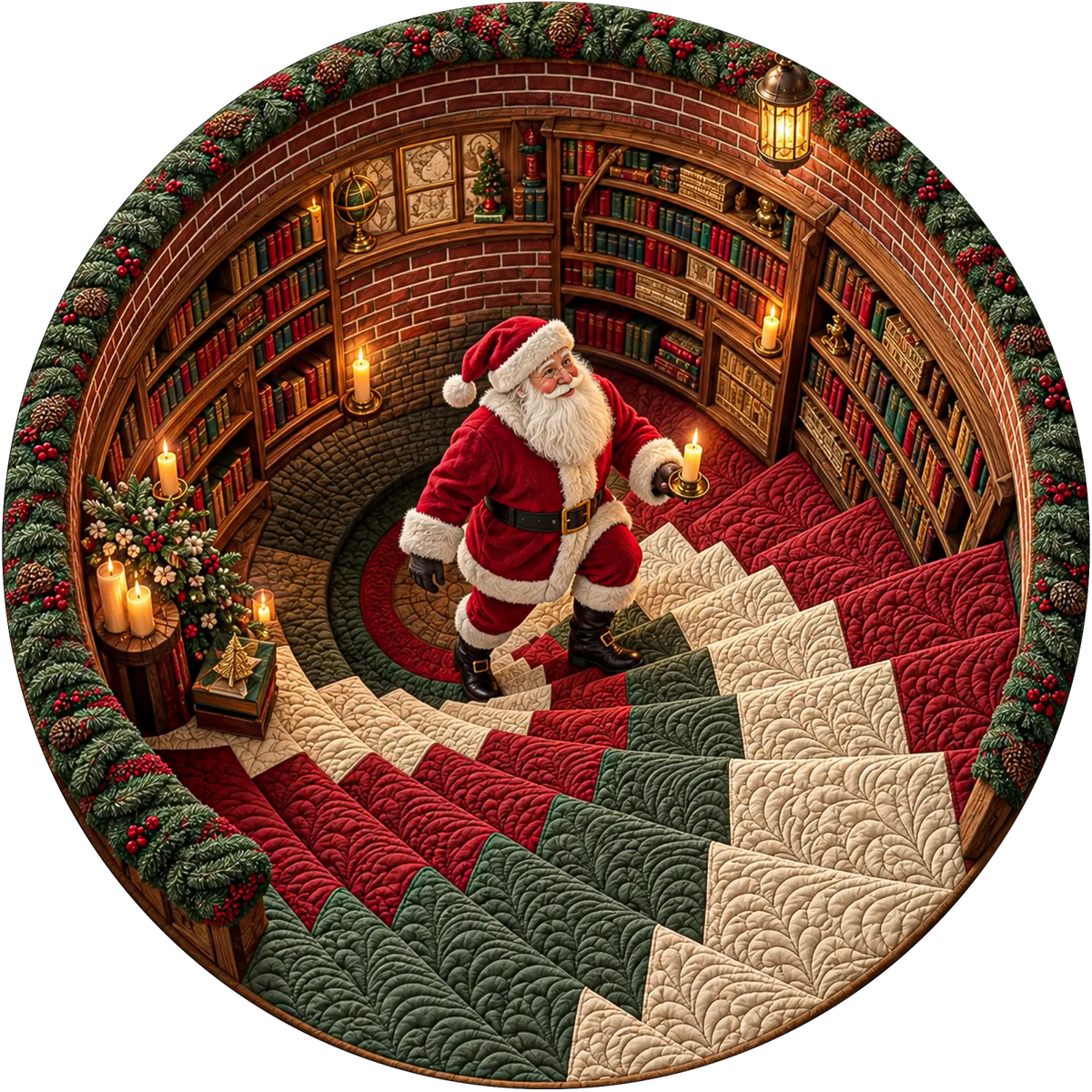 Custom Quilted Round Mat - Personalized Christmas Birthday Gifts For Mom, Dad, Brother, Sister - Merry Moments All Season