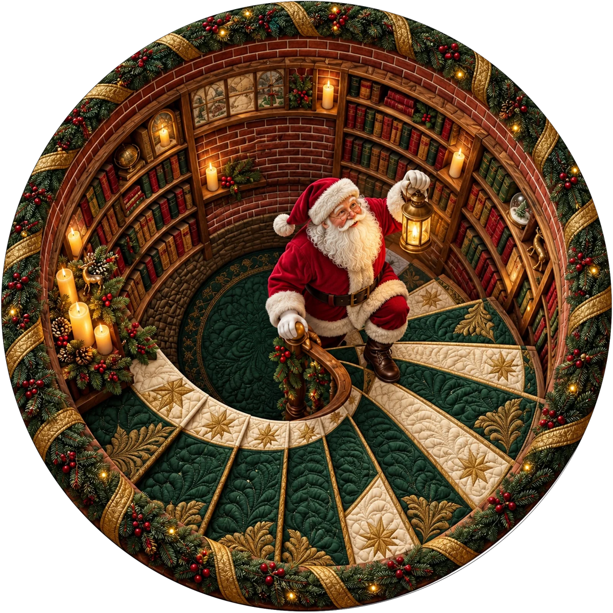 Custom Quilted Round Mat - Personalized Christmas Birthday Gifts For Mom, Dad, Brother, Sister - Merry Moments All Season