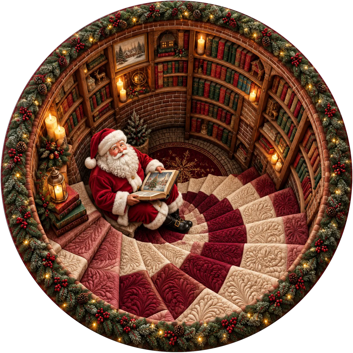 Custom Quilted Round Mat - Personalized Christmas Birthday Gifts For Mom, Dad, Brother, Sister - Merry Moments All Season