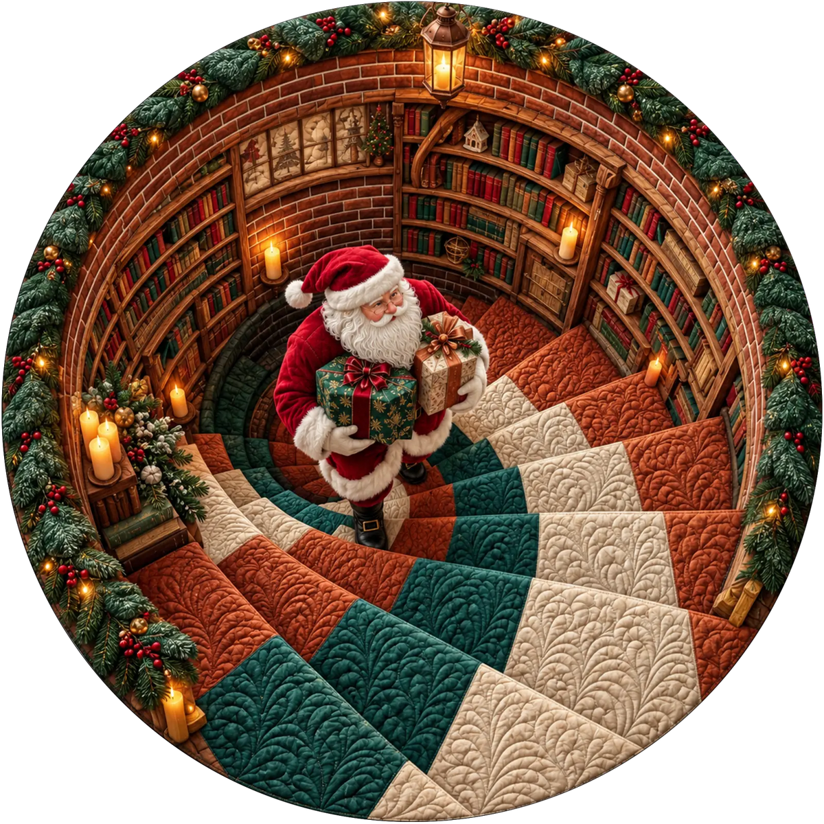 Custom Quilted Round Mat - Personalized Christmas Birthday Gifts For Mom, Dad, Brother, Sister - Merry Moments All Season