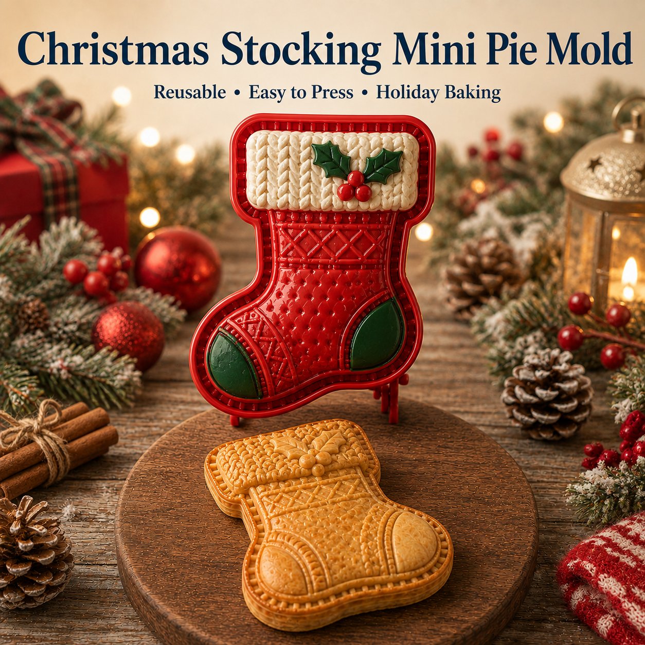 9-Design Christmas Mini Pie Mold Collection | Reusable Embossed Molds for Shaping Detailed Santa, Snowman, Reindeer, Tree & Holiday Pies