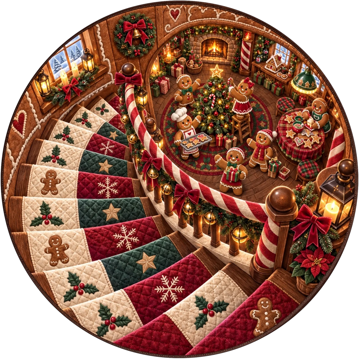 Custom Quilted Round Mat - Personalized Christmas Birthday Gifts For Mom, Dad, Brother, Sister - Merry Moments All Season