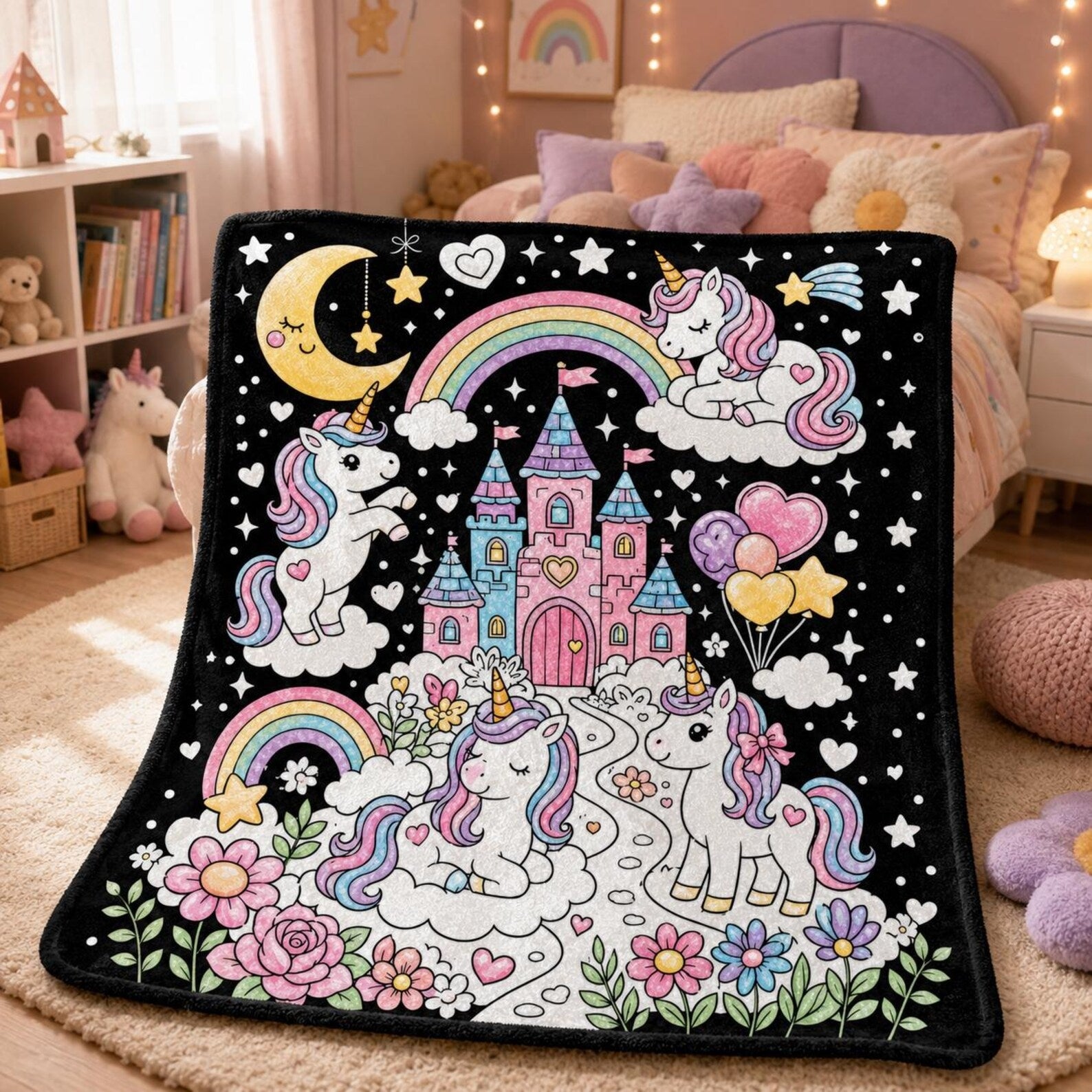 DIY Drawing Blanket with 24 Colors Markers, Doodle Your Own Blankets, Customizable Washable Paint & Play Blankets for Adults