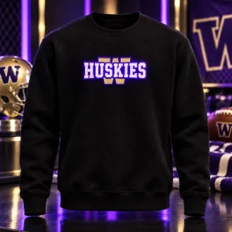 NCAA American Football LED Glow Sweatshirt – College Team Logo Design, Game Day Gift for Football Fans