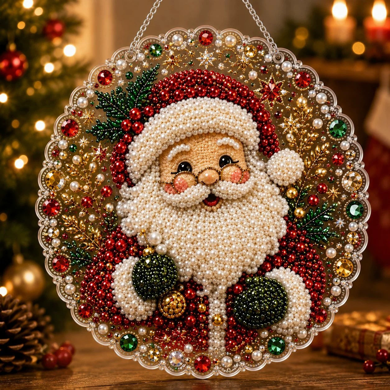 Pearl Art DIY Hanging Ornament Kit – Sparkling Handmade Christmas Tree Decoration, Holiday Craft Gift for Kids, Family & DIY Lovers