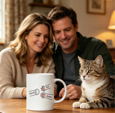 Cat Paws Personalized Name Mug - Funny Family Gift - Gift For Cat Lovers