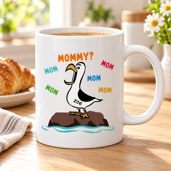 Seagull Mom Mom Mom Colorful - Personalized Mug - Funny Mother's Day Gift For Mom