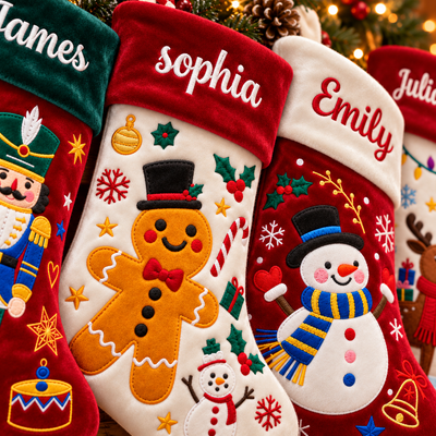 Personalized Christmas Stocking – Custom Name Knit Stocking, Festive Holiday Decor & Christmas Gift for Family