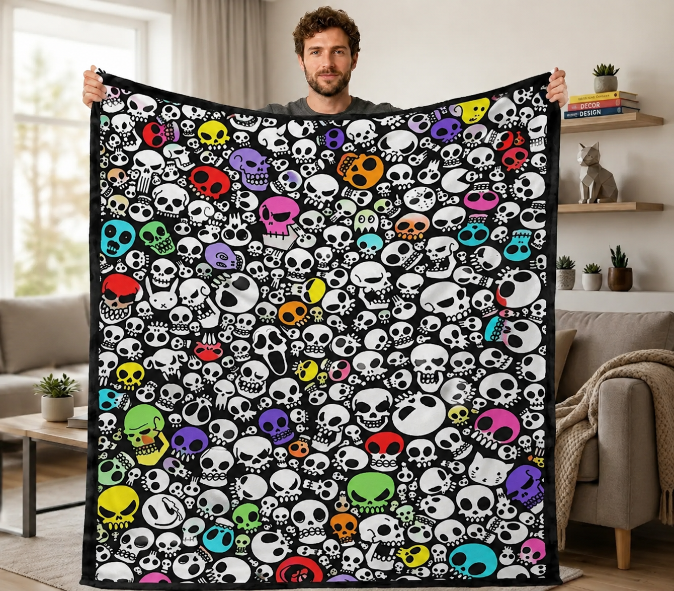 DIY Drawing Blanket with 24 Colors Markers, Doodle Your Own Blankets, Customizable Washable Paint & Play Blankets for Adults