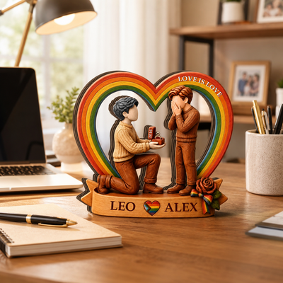 Personalized LGBTQ Proposal Plaque – Custom Proposal & Anniversary Gift For Couple