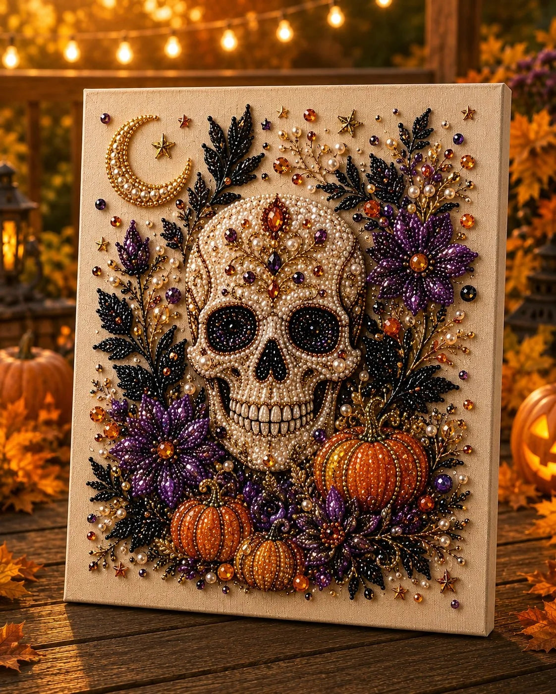 Halloween Ghost Pearl Art DIY Kit, Spooky Cute 3D Diamond Painting Crafts for Adults, DIY Fall Home Decor Wall Art, Beginner DIY Seasonal Party Gift