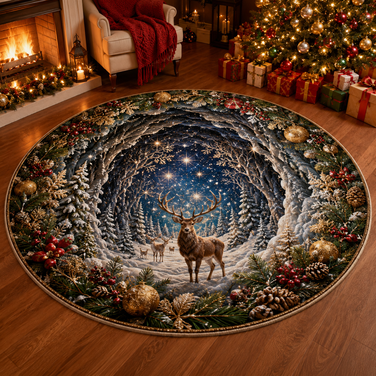 Halloween 3D Vortex Optical Illusion Round Rug, Non Slip Decorative Floor Mat, Spooky Visual Trap Design, Halloween Home Decor Gift for Family & Party Lovers