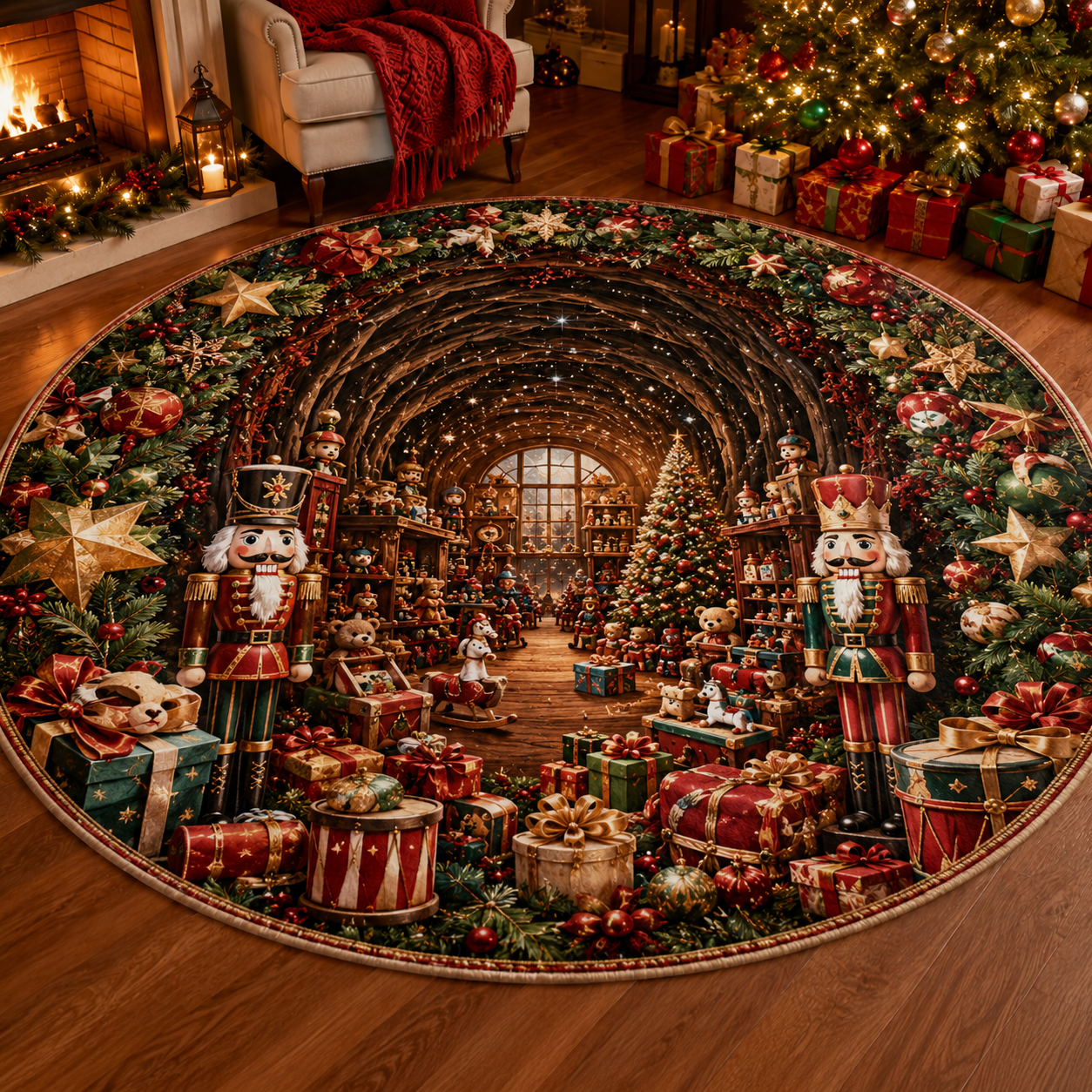 Halloween 3D Vortex Optical Illusion Round Rug, Non Slip Decorative Floor Mat, Spooky Visual Trap Design, Halloween Home Decor Gift for Family & Party Lovers