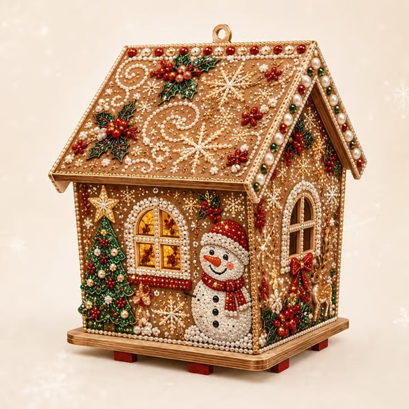 DIY Pearl Art Kit – 3D Handmade Christmas House Decoration, Holiday Craft Gift for Family & Friends