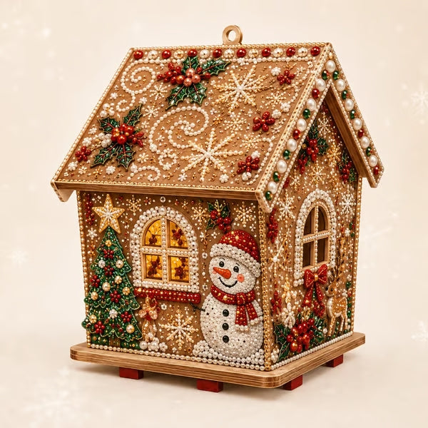 DIY Pearl Art Kit – 3D Handmade Christmas House Decoration, Holiday Craft Gift for Family & Friends