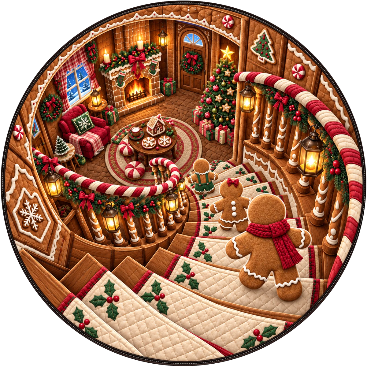 Custom Quilted Round Mat - Personalized Christmas Birthday Gifts For Mom, Dad, Brother, Sister - Merry Moments All Season