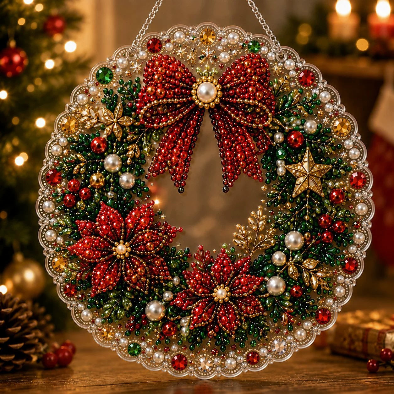 Pearl Art DIY Hanging Ornament Kit – Sparkling Handmade Christmas Tree Decoration, Holiday Craft Gift for Kids, Family & DIY Lovers
