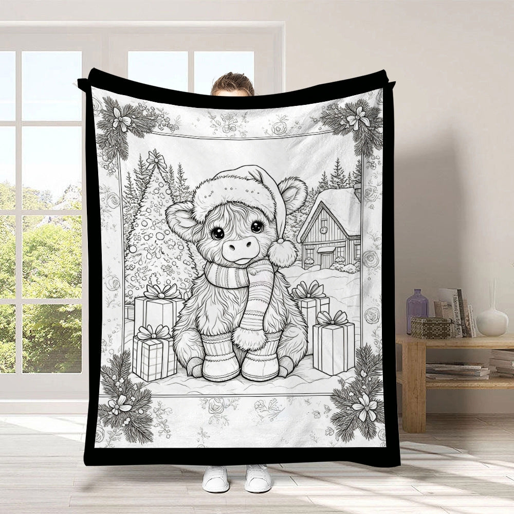 DIY Drawing Blanket with 24 Colors Markers, Doodle Your Own Blankets, Customizable Washable Paint & Play Blankets for Adults