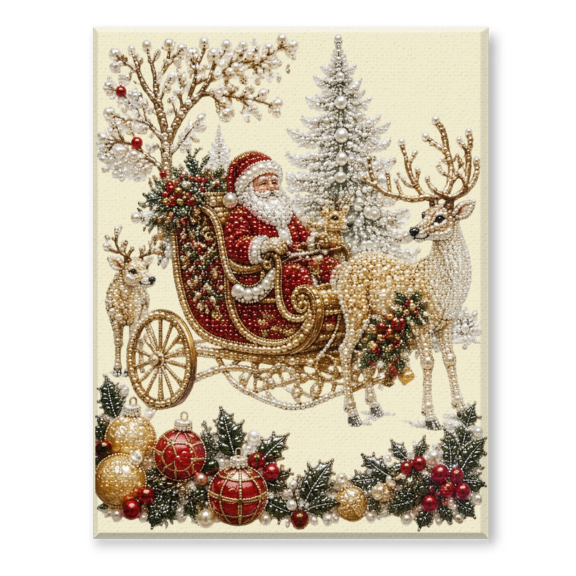 Christmas 3D Pearl Art DIY Kit – Festive Holiday Wall Decor, Handmade Craft Gift for Families & Craft Lovers