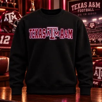 NCAA American Football LED Glow Sweatshirt – College Team Logo Design, Game Day Gift for Football Fans