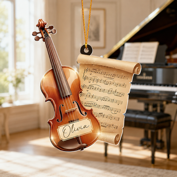 Custom Name Personalized Violin Ornament, Music Lover Gift