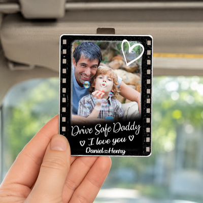 Drive Safe, Daddy I Love You - Personalized Car Visor Clip Father's Day Gifts