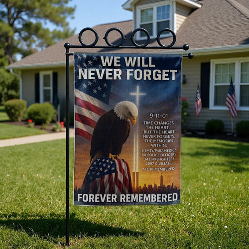 9/11 Never Forget Garden Flag, Patriot Decor, Prayer Flags, Patriotic Flags, USA Flag