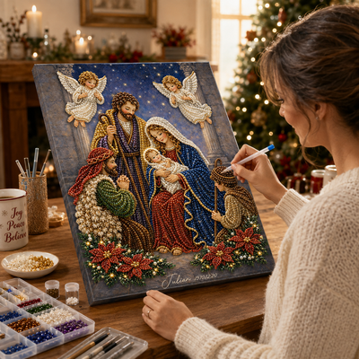 3D Pearl Art DIY Kit – Personalized Religious Canvas Wall Decor for Christian Home Decor & Gifts for Family and Believers