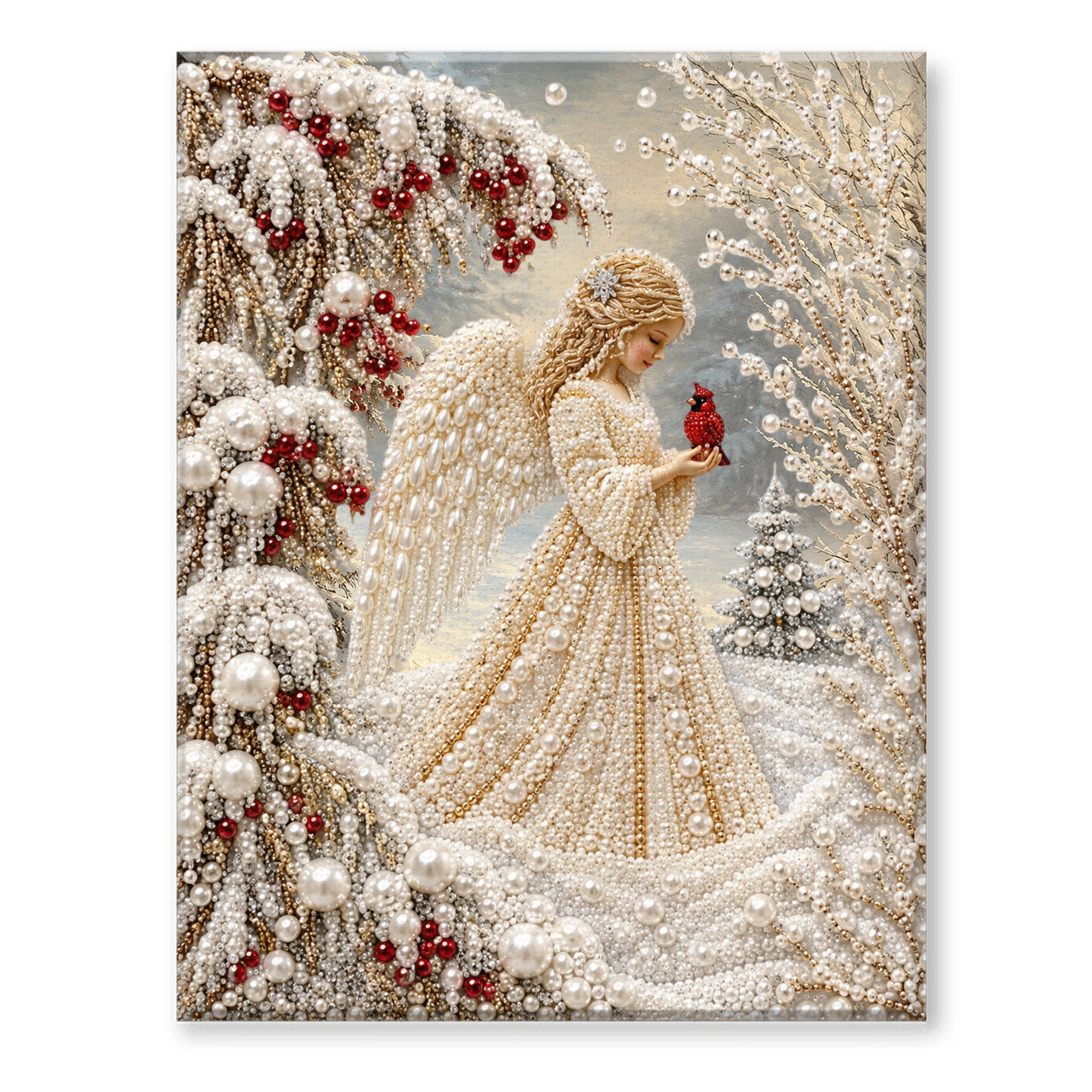 Christmas 3D Pearl Art DIY Kit – Festive Holiday Wall Decor, Handmade Craft Gift for Families & Craft Lovers