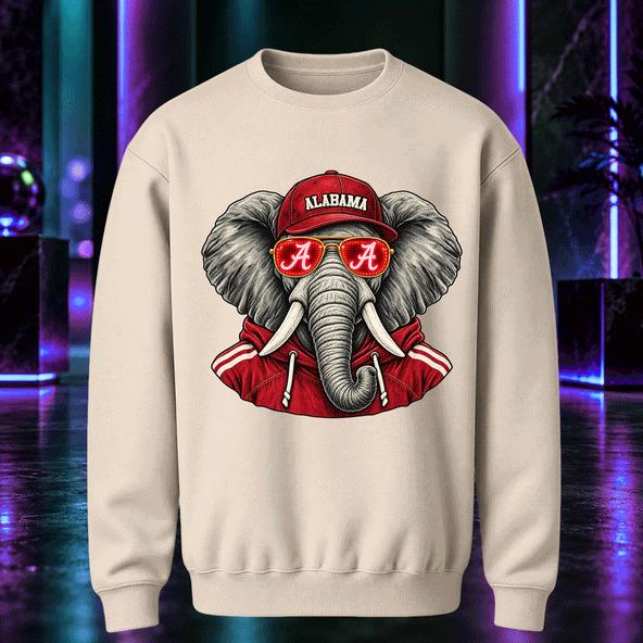 LED Glow Elephant T-Shirt & Sweatshirt – Light Up Glasses Design, Birthday Gift for Elephant Lovers