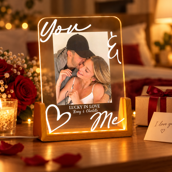 You & Me Forever & Always Annviersary Gift For Her, Him - Personalized Night Light
