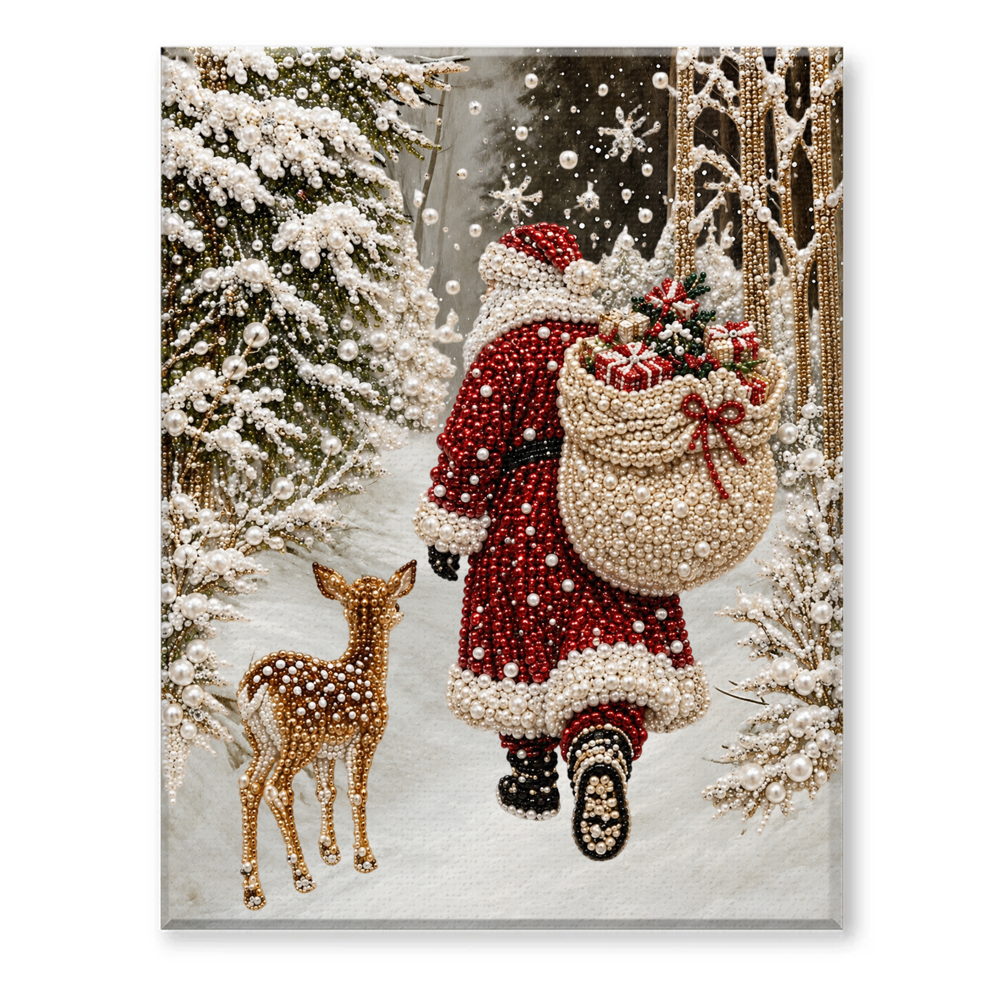 Christmas 3D Pearl Art DIY Kit – Festive Holiday Wall Decor, Handmade Craft Gift for Families & Craft Lovers