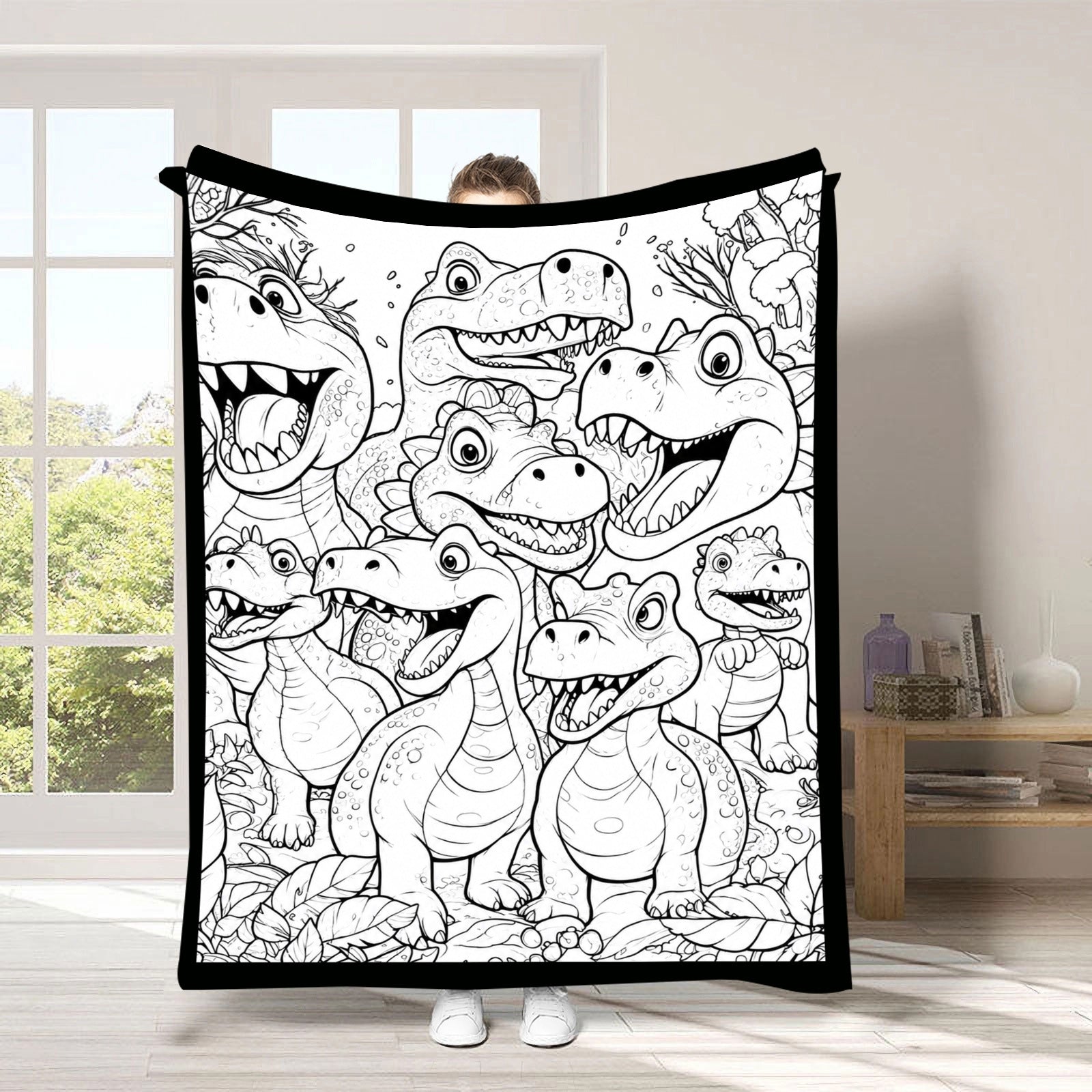 DIY Drawing Blanket with 24 Colors Markers, Doodle Your Own Blankets, Customizable Washable Paint & Play Blankets for Adults