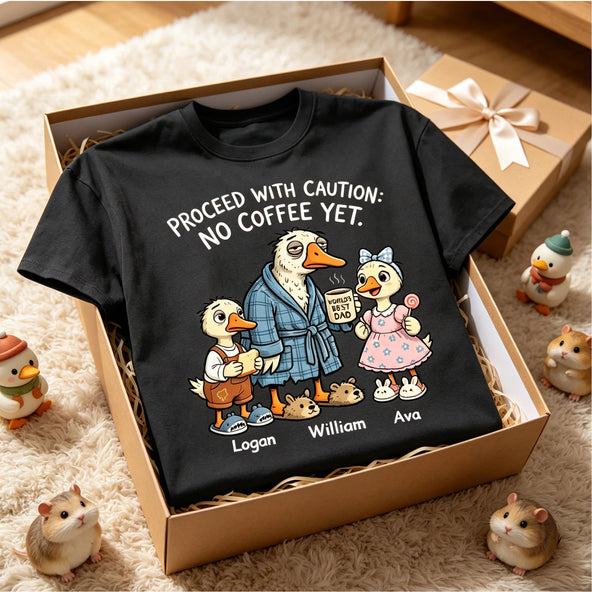 No Coffee Yet Custom Dad Name Shirt – Funny Father’s Day Gift for Dad & Husband