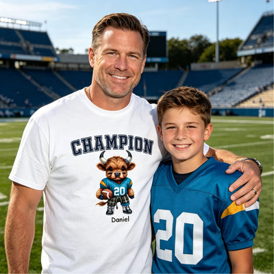 Personalized American Football Dad Shirt – Custom Kids Name Father’s Day Gift