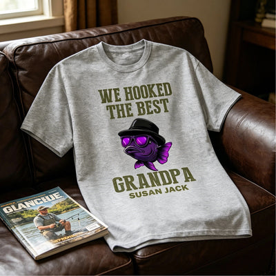 We Hooked The Best Dad Grandpa - Personalized T Shirt - Funny Father's Day Gift For Grandpa, Dad