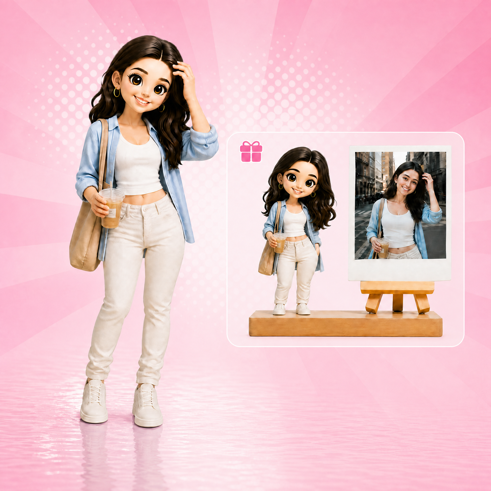 Personalized 3D Keychain from Photo – Custom Bag Charm Gift for Him & Her