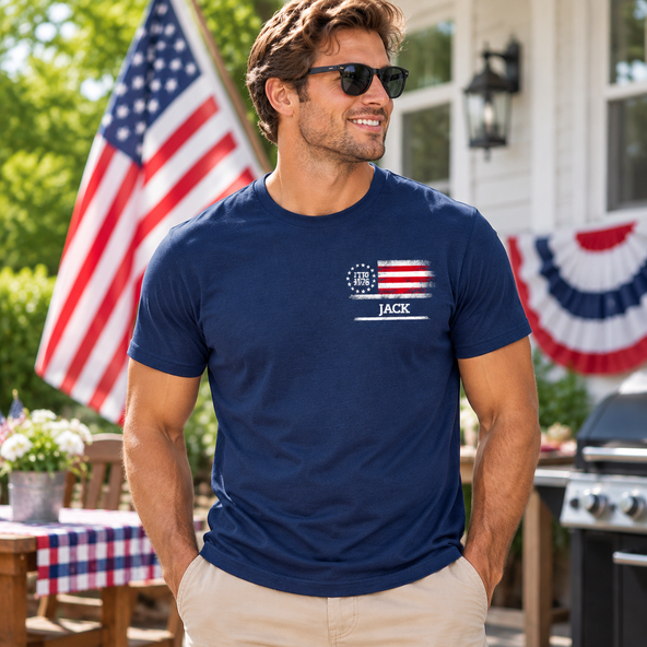250 Years American Flag Red White Blue Jet Smoke Custom Name - Personalized Shirt - United States 250th Anniversary USA Patriotic