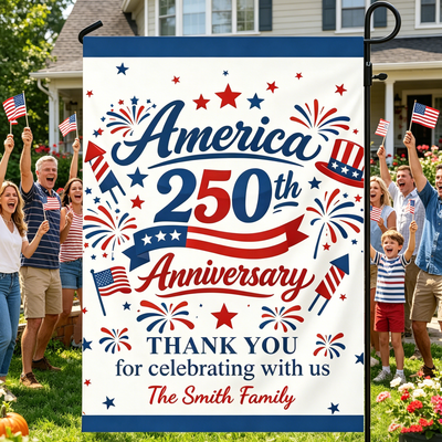America 250Th Anniversary Thank You For Celebrating With Us - Personalized Garden Flag