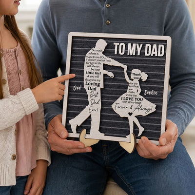 I Will Always Be Your Little Girl Father & Daughter Dancing - Personalized 2-Layered Wooden Plaque - Sentimental Father's Day Gift For Dad From Daughter