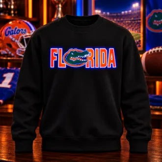 NCAA American Football LED Glow Sweatshirt – College Team Logo Design, Game Day Gift for Football Fans