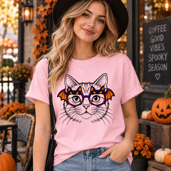 Custom Pet Portrait Halloween Shirt, Upload Your Pet Photo, Pet Style Glasses Graphic T-Shirt, Sweatshirt & Hoodie, Halloween Gift for Pet Lovers