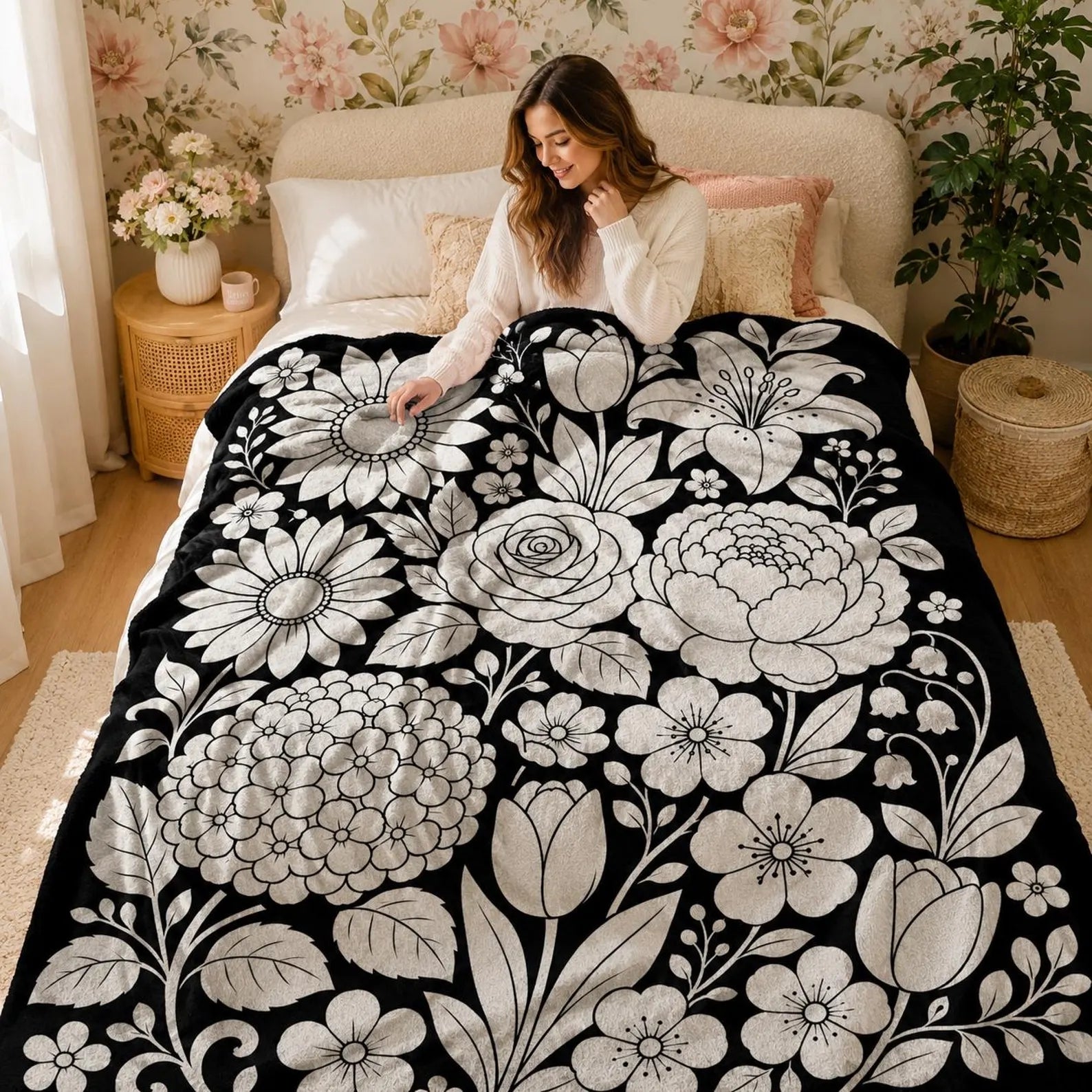 DIY Drawing Blanket with 24 Colors Markers, Doodle Your Own Blankets, Customizable Washable Paint & Play Blankets for Adults