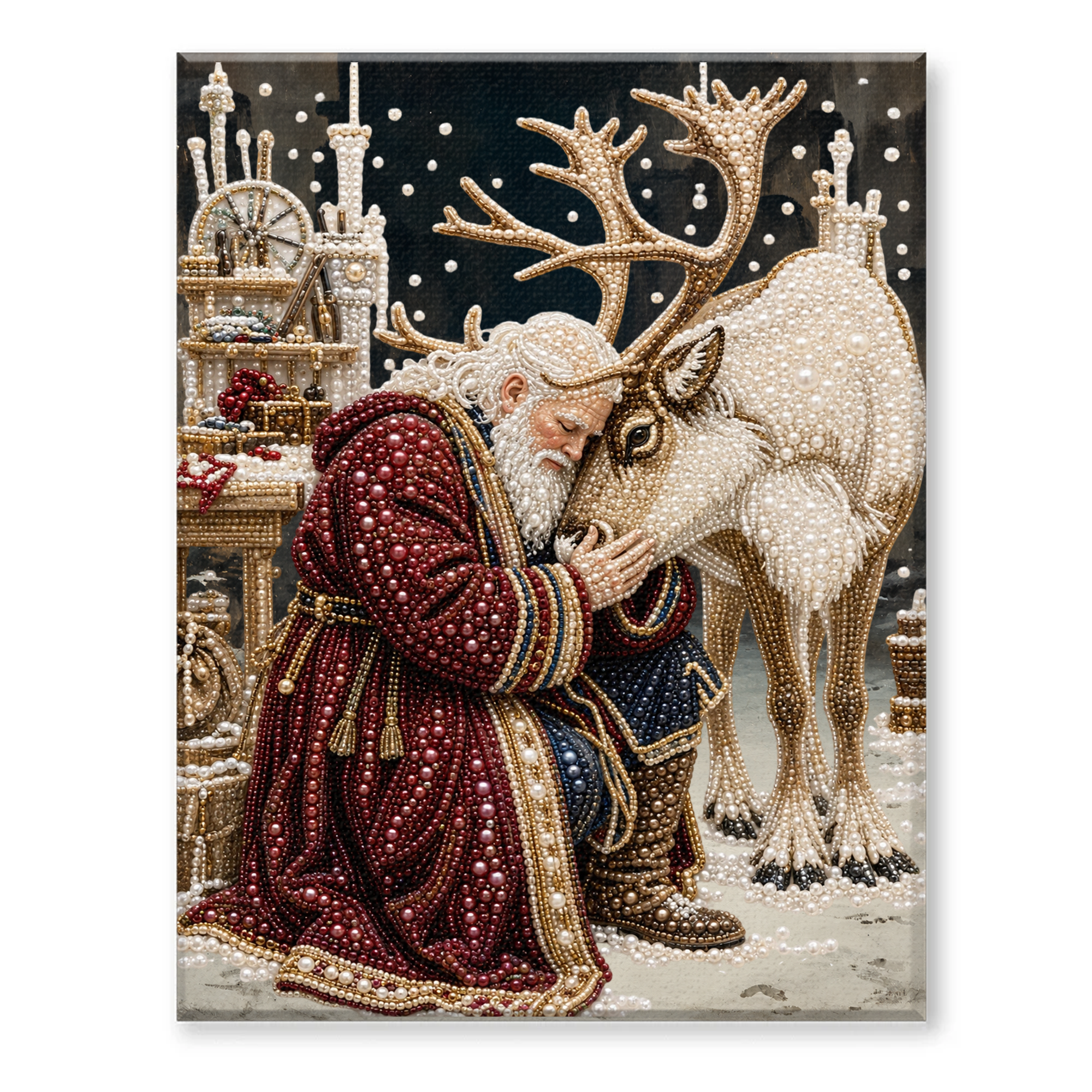 Christmas 3D Pearl Art DIY Kit – Festive Holiday Wall Decor, Handmade Craft Gift for Families & Craft Lovers
