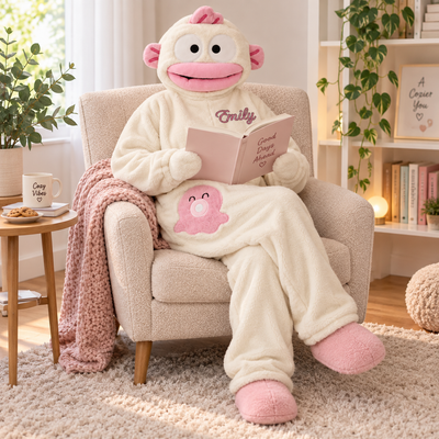Personalized Hangyodon One-Piece Suit Pajamas, Custom Name Big Mouth Fish Cosplay Sleepwear Gift For Kids, Family & Anime Fans