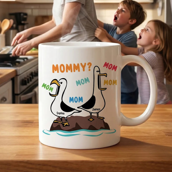 Seagull Mom Mom Mom Colorful - Personalized Mug - Funny Mother's Day Gift For Mom