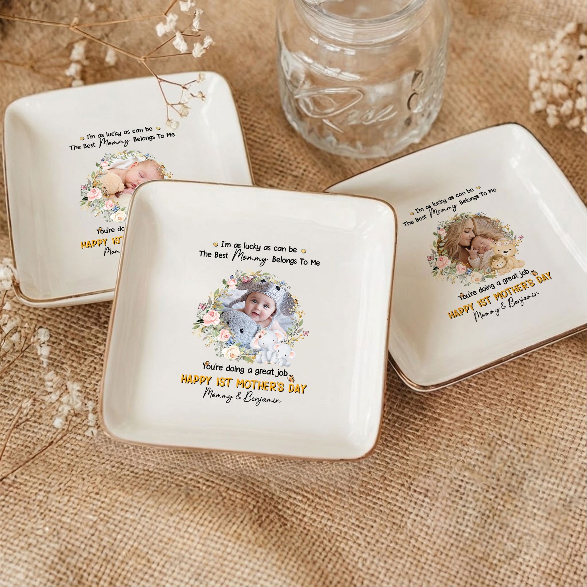 I'm As Lucky As Can Be The Best Mommy Belongs To Me - Personalized Jewelry Dish